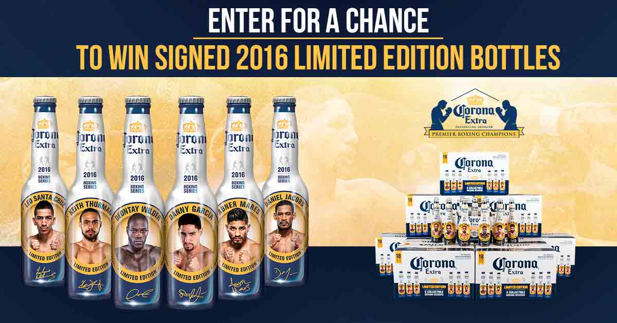 Win limited edition Corona bottles signed by top fighters